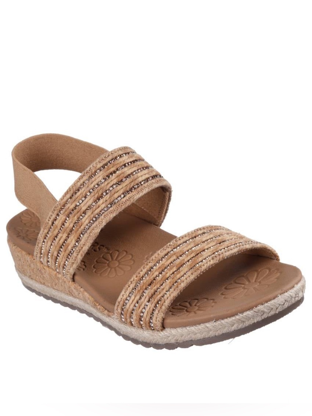 Cali Breezie from Skechers “Busy Bee” 🐝 Women's Tan Vegan Wedge  Sandals